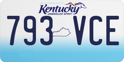 KY license plate 793VCE