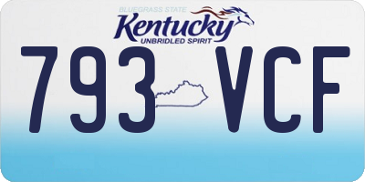 KY license plate 793VCF