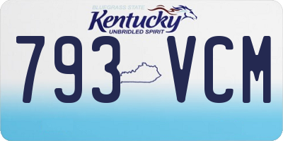 KY license plate 793VCM