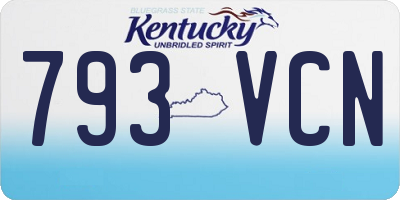 KY license plate 793VCN