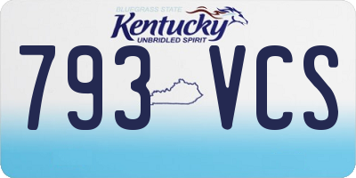 KY license plate 793VCS
