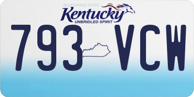 KY license plate 793VCW
