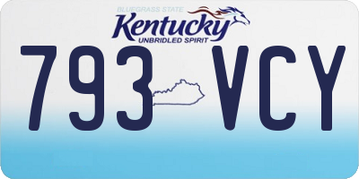 KY license plate 793VCY