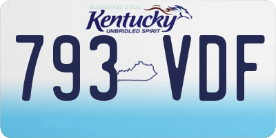 KY license plate 793VDF