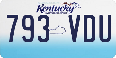 KY license plate 793VDU