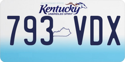 KY license plate 793VDX