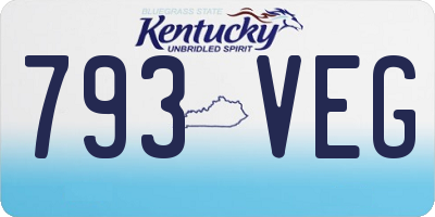 KY license plate 793VEG