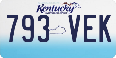 KY license plate 793VEK