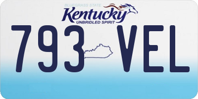KY license plate 793VEL