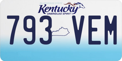 KY license plate 793VEM