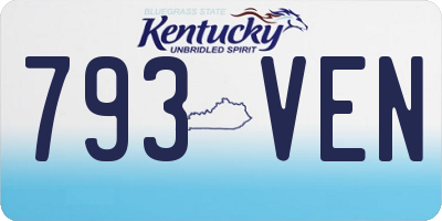 KY license plate 793VEN