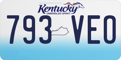 KY license plate 793VEO