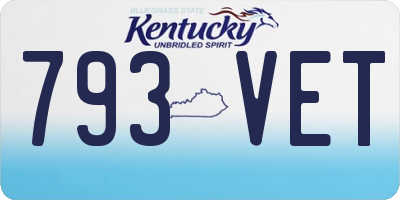 KY license plate 793VET