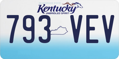 KY license plate 793VEV