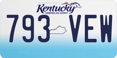 KY license plate 793VEW