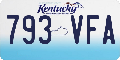KY license plate 793VFA