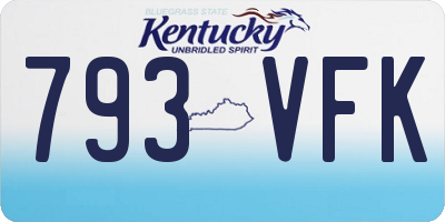 KY license plate 793VFK