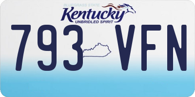 KY license plate 793VFN