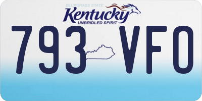 KY license plate 793VFO