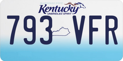 KY license plate 793VFR