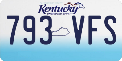 KY license plate 793VFS
