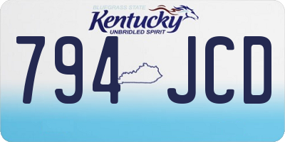 KY license plate 794JCD