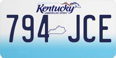 KY license plate 794JCE