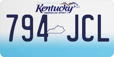 KY license plate 794JCL