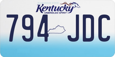 KY license plate 794JDC