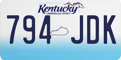 KY license plate 794JDK