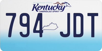 KY license plate 794JDT