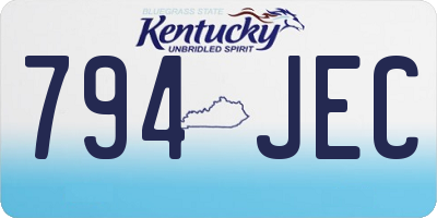KY license plate 794JEC