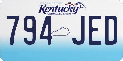 KY license plate 794JED