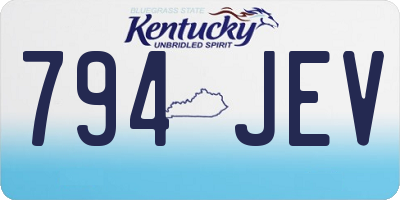 KY license plate 794JEV