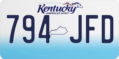 KY license plate 794JFD