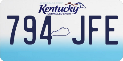 KY license plate 794JFE
