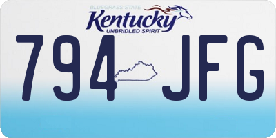 KY license plate 794JFG