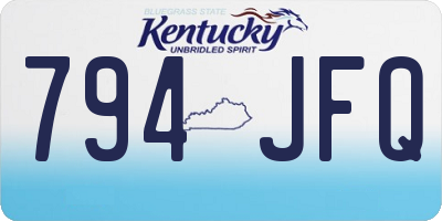 KY license plate 794JFQ