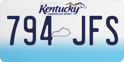 KY license plate 794JFS