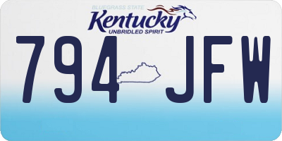 KY license plate 794JFW