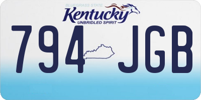 KY license plate 794JGB