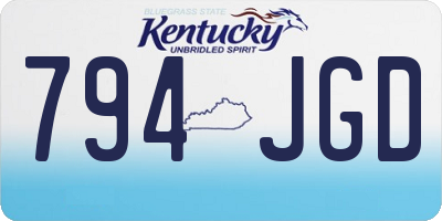 KY license plate 794JGD