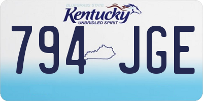 KY license plate 794JGE
