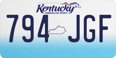 KY license plate 794JGF