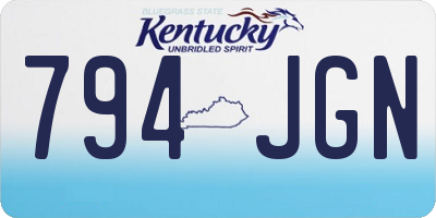 KY license plate 794JGN
