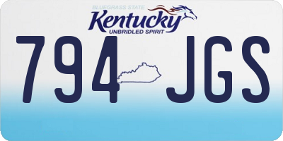 KY license plate 794JGS