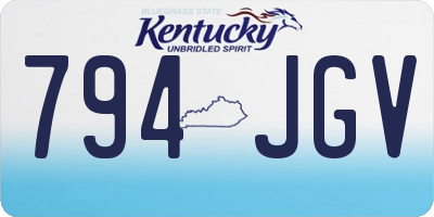 KY license plate 794JGV