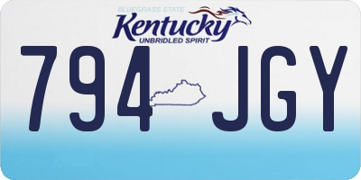 KY license plate 794JGY