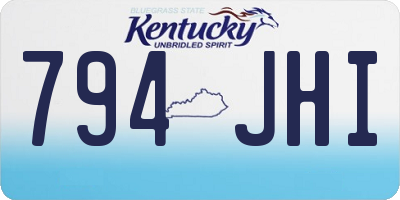 KY license plate 794JHI