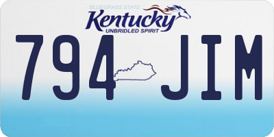 KY license plate 794JIM